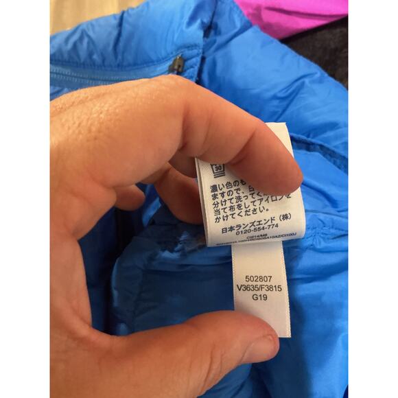 Lands’ End Womens Down Coat Size Large Feather Blue Packable Lightweight Outdoor - Picture 10 of 10